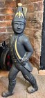 Pair Of Antique Vintage Cast Iron Hessian Soldier Fireplace Andirons
