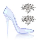 1 Pair Rhinestones Crystal Shoe Clip Tone Buckle Wedding Bridal Party Decor