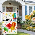 Summer Garden Flag 12x18 Inch  Popsicles Double Sided Small Burlap Flag For Yard
