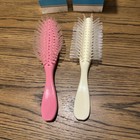 Vintage Avon Lot Of 2 New Nib Flair Brush Pink Clear Bristles  White Half Round