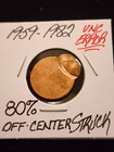 Uncirculated 1959-1982 Lincoln Memorial Cent 80  Off-center Struck Error Beauty 
