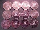 Somalia 2000 Full Set Of 12 10 Shillings Asian Astrology Grade Unc Free Shipping