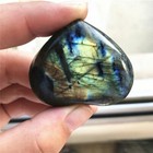 1-3x Natural Labradorite Quartz Crystal Heart Shape Pendant Healing Chakra Stone