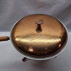Vintage Copper Brass Metal Chafing Dish 10  Warmer Hammered Metal 1970 s
