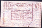Croatia Yugoslavia Scarce 1919 Zagreb 10 Filira City View Ww1 Small Change Scrip