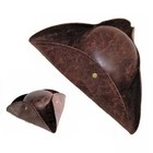 Faux Leather Pirate Hat Brown Captain Hat Vintage Button Masquerade Party Cospla
