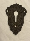 Antique Cast Iron Keyhole Escutcheon Eastlake Style Door Hardware 1800s