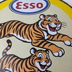Vintage Esso Gasoline Sign - Tiger Gas Pump Service Station Tank Porcelain Sign