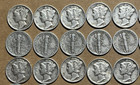 Mercury Dime Roll 1930 s - 1940 s - 50 Mercury 90  Silver  Dimes