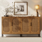 Buffet Cabinet  Modern Fluted Console Sideboard For Dining  Living Room entryway