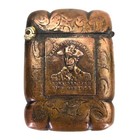 Rare Antique Victorian Copper Vesta Match Safe Case Holder Admiral Nelson