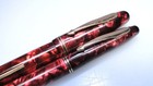 Vintage Parker Pen   Pencil Set Parkette Red Pearlized Swirled