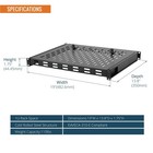 1u Sliding Rack Shelf 4-post Vented Rack Mount Shelf 13 8in Deep With Adjusta   