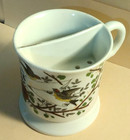 Lovely Antique Hand Painted Victorian Shaving Mug   Birds On A Branch