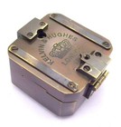 Black Finish Brass London 1917 Brunton Compass Square   Wooden Box Collectible