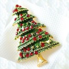 Fashion Christmas Tree Star Crystal Brooch Pin Breastpin Xmas Women Jewelry Gift