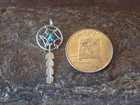 Navajo Indian Sterling Silver Turquoise Dreamcatcher Pendant - Yazzie