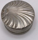 Vintage Compact With Mirror Silver Tone Metal Art Deco Style Flip Top Hinged