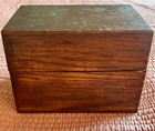 Antique Wooden Recipe Box S Curve Wave Cut Sides Vintage Index Card Box Joint