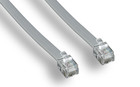 50 Ft Rj11 Modular Phone Straight Wire Line Flat Cord cable  6p4c  Gray