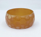 Vintage Ultra Wide Honeycomb Butterscotch Bakelite Bangle Bracelet
