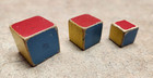Set Of 3 Wood Dice -colors- Black  White  Red  Blue  Green   Yellow - Rare