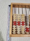 Vintage Soviet Ussr Russian Abacus Schoty Wood Frame Red Cream Beads Large 16x11