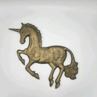 Vintage Magical Brass Unicorn Wall Hanging Home Decor 14   x10 1 2    