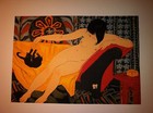 Nude Playing With Cat 15x22 Japanese Print Cats Yoshida Asian Art Japan 