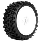 Powerhobby Armor Belted All Terrain Mounted Tires White Dish Wheels 4 1 8 Buggy