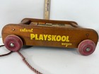 Vintage 1960s Playskool Wagon With Blocks Wooden Toy Pretend Play Pull Along