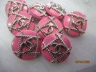 Chanel 8 Buttons  18 Mm  Pink  Silver Tone  Metal    This Is For 8