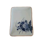 Asian Porcelain Pin Tray  Trinket Dish 6  1 8 x 4 5 blue whiteno Chips Or Cracks