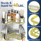 Corner Shower Caddy Organizer  3-pack Self-adhesive Rustproof Bath Shelves Wi   