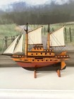 Vtg Galleon Wooden Ship Model Handcrafted Nautical Decor 16    Pirate Asian Ship
