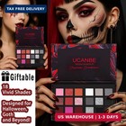 18 Color Black Red Goth Smokey Eyeshadow Palette Matte Shimmer Metallic Sfx