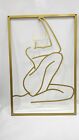 Metal Wall Decor Art Golden Modern Wall Sculpture  18 Inch Large Modern Abstract