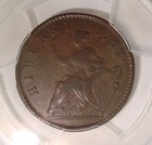 1723 Wood s Hibernia Colonial Halfpenny Pcgs Vf25