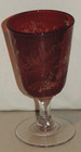 Antique 6 1 2  Souvenir Glass Ruby Engraved Stem 1901 Pan American Exposition