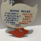 Vintage Wooden Duck House Rules Sign Blue Bonnet Wall Decor 1980   s Granny Core