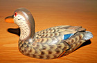 Miniature Hand Carved And Hand Painted Wooden Duck Decoy Figurine