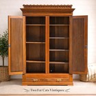 Antique 1870s Eastlake Victorian Knockdown   Walnut W  Burl   Wardrobe Armoire
