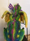 Melissa   Doug Cuddle Dragon Plush Stuffed Animal Green Purple Retired 2121 Euc