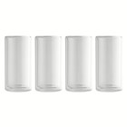 4-piece Double Wall Glass Set 16oz Clear Durable Drinking Glasses Home Bar New