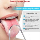 3pcs Dental Stainless Steel Tongue Cleaner Scraper Oral Care Breath Sweeper Tool