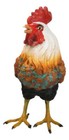 Rustic Western Country Farm White Breasted Chicken Rooster Figurine 5 25 tall