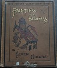 Rare Antique Old Book Beginner Watercolor Series Painting  1890 Illustrated Work