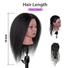 100  Real Hair Mannequin Head Training Styling Manikin Doll Head 16 Inch