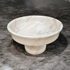 Vintage Italian Alabaster Pedestal Fruit Bowl
