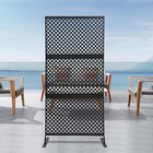 Decorative Privacy Screen Steel Privacy Fence Screen Black For Garden Balcony Us